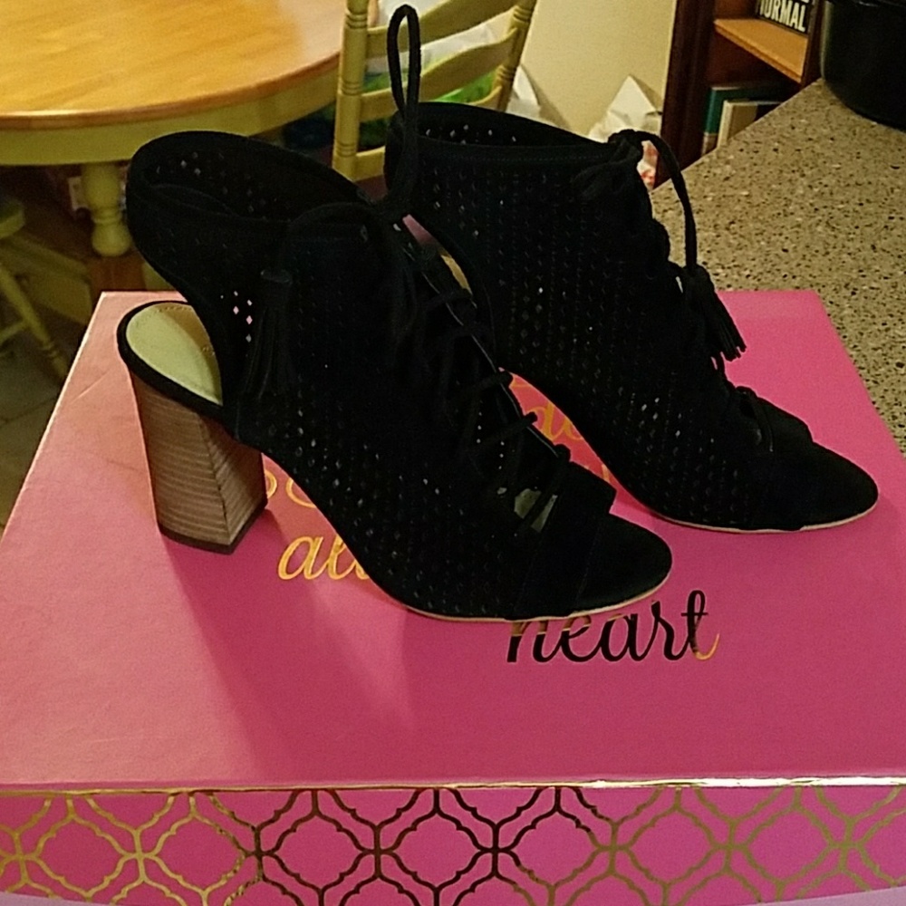 Marc Fisher Black Open toe booties